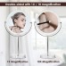 Auxmir Magnifying Makeup Mirror with 1X / 10X Magnification, High Definition, 6’’ Double Sided Vanity Tabletop Mirror with Crystal-like Style, 360° Rotation for Dressing Table, Desk, Bathroom, Bedroom