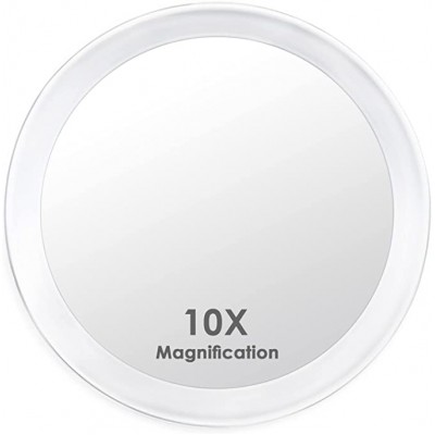 Auxmir Magnifying Mirror 10x with 3 Suction Cups, Round Make-Up Mirror with 10x Magnification, 10 cm Makeup Mirror for Home, Bathroom and Travel, Removal of Blackheads/Bubbles