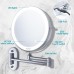 Auxmir 8'' Wall Mounted Mirror LED with 1X/10X Magnification, Magnifying Makeup Mirror with 3 Light Modes, 360 Swivel Double Sided Extendable Vanity Mirror, Touch Control & Auto OFF, USB Rechargeable
