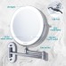 Auxmir 8'' Wall Mounted Mirror LED with 1X/5X Magnification, Magnifying Makeup Mirror with 3 Light Modes, 360 Swivel Double Sided Extendable Vanity Mirror, Touch Control & Auto OFF, USB Rechargeable