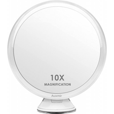 Auxmir Kosmetikspiegel Makeup Spiegel mit 10-Facher Vergrößerung, 360° Schwenkbar, Premium Schminkspiegel mit Saugnapf für Schminken Rasieren Gesichtspflege im Wohnzimmer Badezimmer