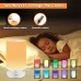 Auxmir Nachttischlampe Touch Dimmbare Atmosphäre LED Tischlampe mit Warmweißem Licht, 11 Farben und Farbwechsel, Berührungssensitives Nachtlicht für Schlafzimmer Wohnzimmer und Büro