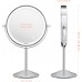 Auxmir Magnifying Makeup Mirror with 1X/10X Magnification, Double-sided Mirror with 54 LEDs, 3 Light Colors & Brightness Adjustable, 360° Rotating Mirror on Stand for Vanity Table Desk, Chrome Finish