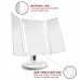 Auxmir Trifold LED Lighted Vanity Makeup Mirror with 10X Magnifying Spot Mirror, Touch Screen, Auto Off, 180° Rotation Tabletop Cosmetic Mirror for Makeup, Shaving and Facial Care