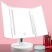 Auxmir Trifold LED Lighted Vanity Makeup Mirror with 10X Magnifying Spot Mirror, Touch Screen, Auto Off, 180° Rotation Tabletop Cosmetic Mirror for Makeup, Shaving and Facial Care
