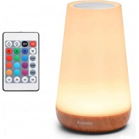 Auxmir Night Light, LED Touch Bedside Table Lamp, Remote Control Dimmable Light with RGB Color Changing, USB Rechargeable, Portable Lamp for Baby, Kids, Bedroom, Living Room, Camping