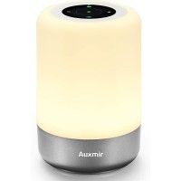 Auxmir Bedside Table Lamp, LED Touch Night Light with USB Rechargeable, 3 Light Modes & 8 Colors, Brightness Adjustable Lamp for Reading Working Sleeping, Portable Night Lamp for Bedroom Kids [Energy Class A]