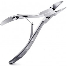 Auxmir Toenail Clippers, Nail Clippers, Stainless Steel Nail Cutters, 5" Sharp Curved Nippers for Thick Nails/Toenails, Ingrown Toenails, Safety Cover Included